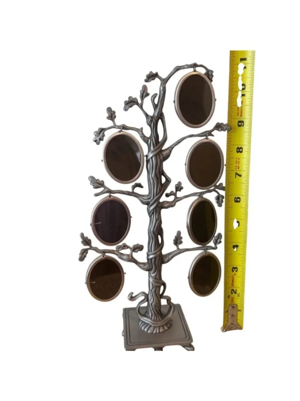 Burnes Boston Oval Family Photo Frame Pewter Tree Genealogy Tabletop Decor Gift